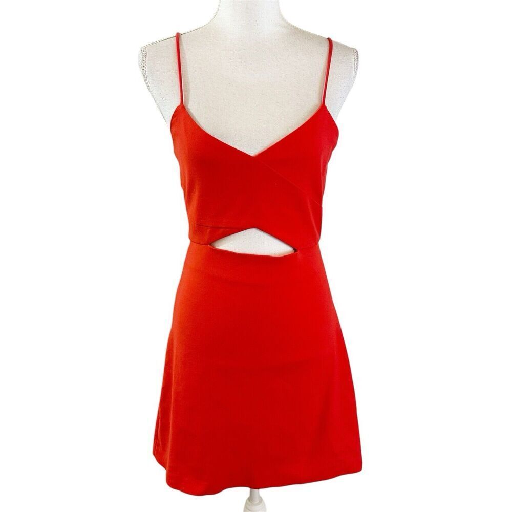 Zara Womens Dress Red Cutout‎ Sexy Size Medium Party Cocktail Date Night
